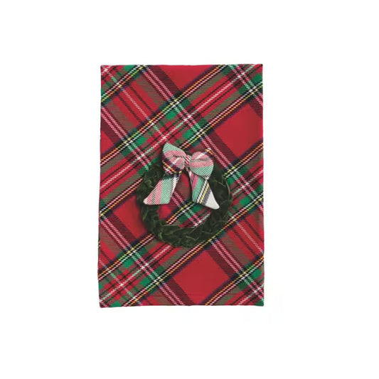 Tartan Velvet Wreath Appliqué Towel