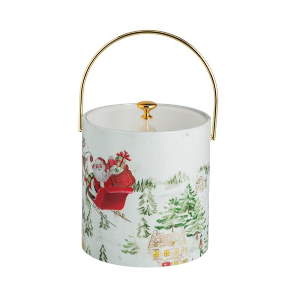Santa Christmas Scene Ice Bucket