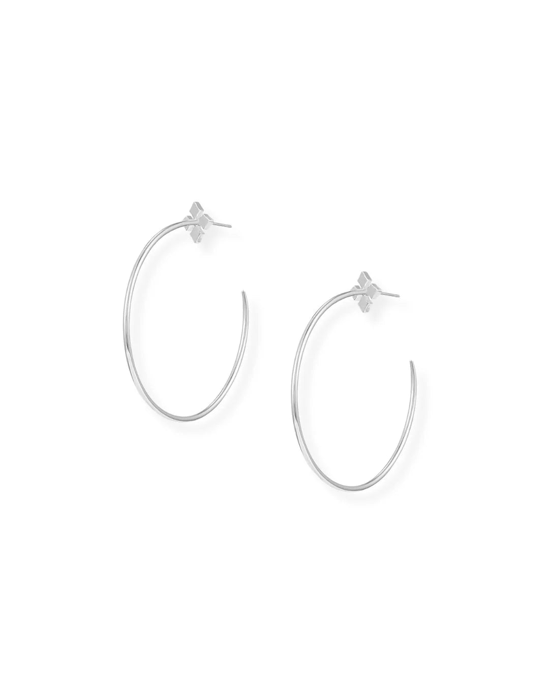 Heritage Cross Hoop Earrings in Silver