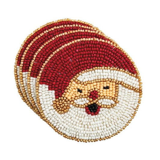 Santa Beaded Coaster Set