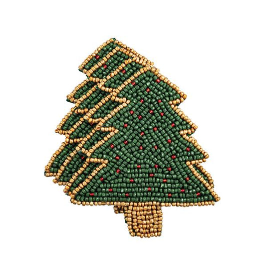 Christmas Tree Beaded Coaster Set