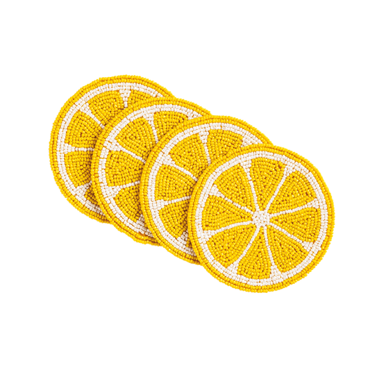 Lemon Beaded Fruit Coasters