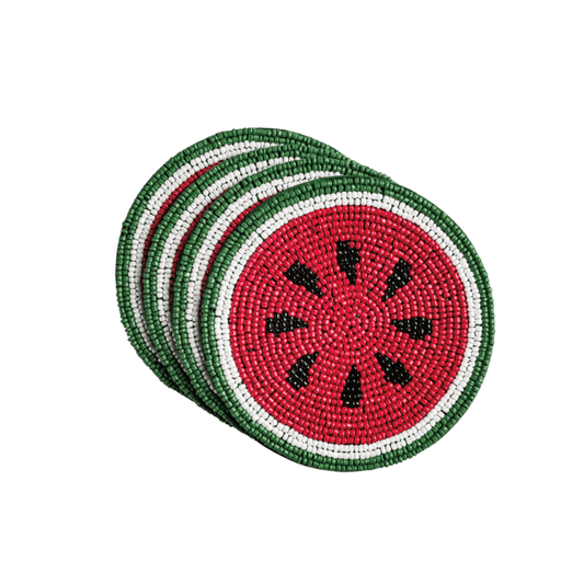 Watermelon Beaded Fruit Coasters