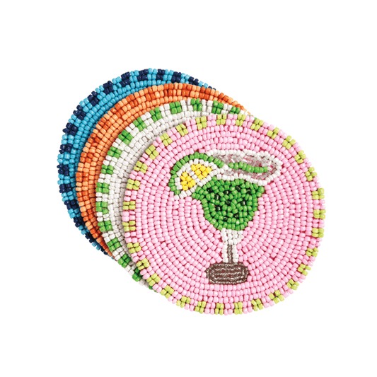 Margarita Set Of Beaded Bar Coasters