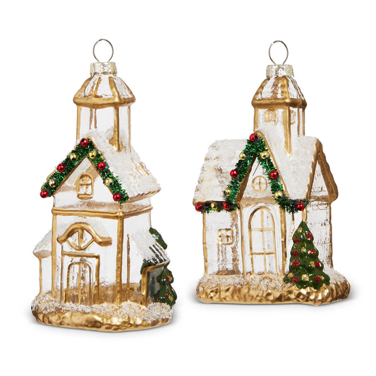 5" Gold Church Ornament