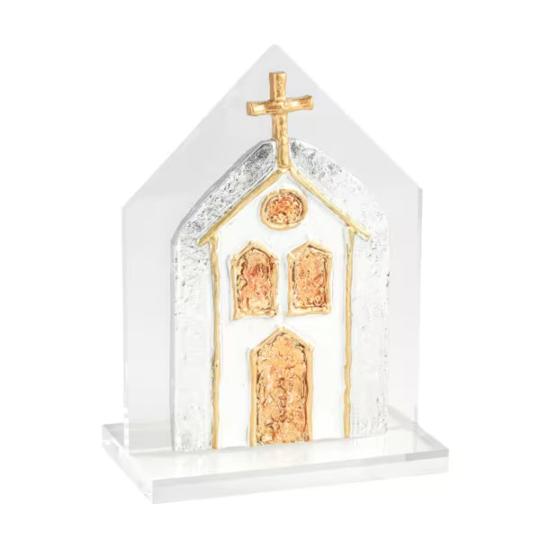Layered Gold And Silver Acrylic Church
