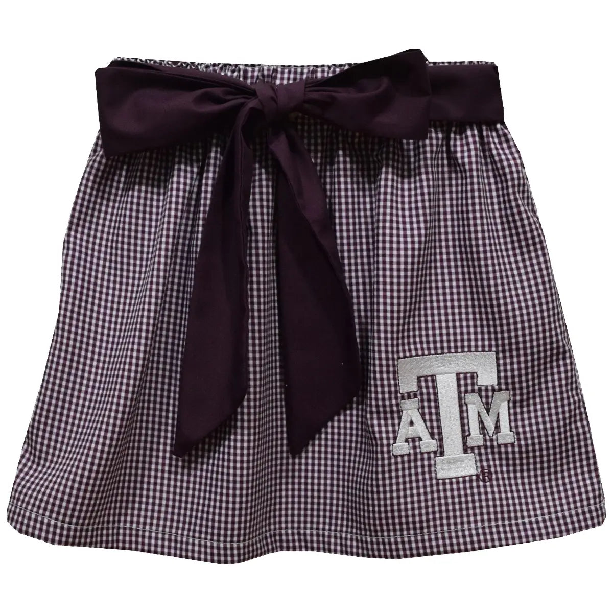 Texas A&M Aggies Embroidered Maroon Gingham Skirt