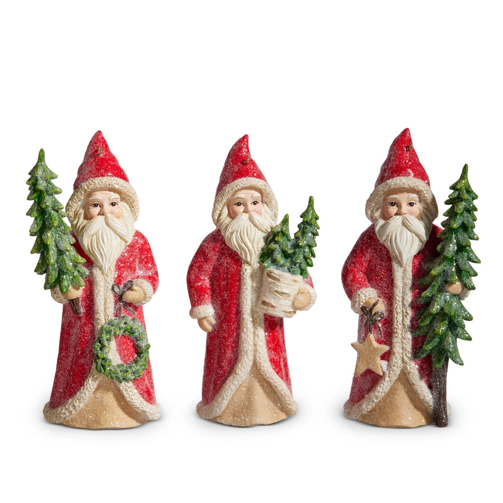 5.5" Red Santa with Tree Ornament