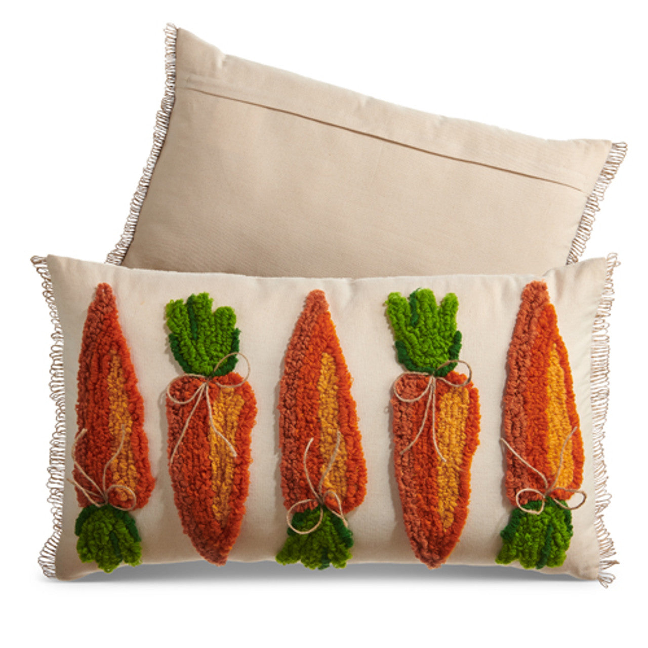 Loop and Knot Carrot Lumbar Easter Pillow