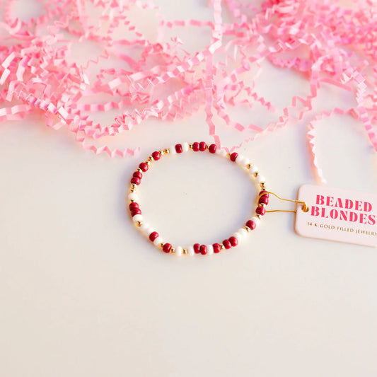 Maroon & White Sprinkle Bracelet | Extended Plus