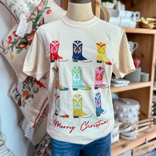 Merry Christmas Boots Tee