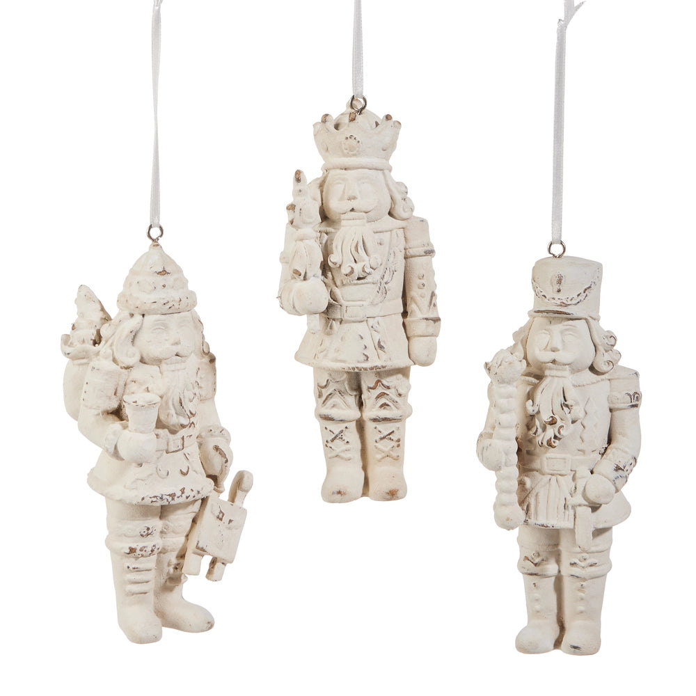 5.5" Whitewash Nutcracker Ornament