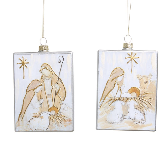 5" Rectangle Nativity Ornament
