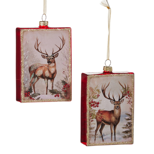 5" Yule Stag Rectangle Ornament