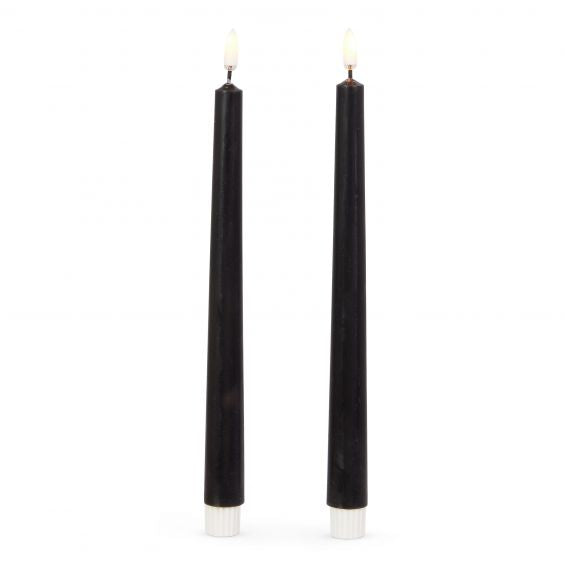 10 Inch Black Taper Candles Set of 2 - Luminesce Flameless Candle Collection