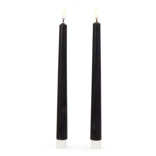 10 Inch Black Taper Candles Set of 2 - Luminesce Flameless Candle Collection