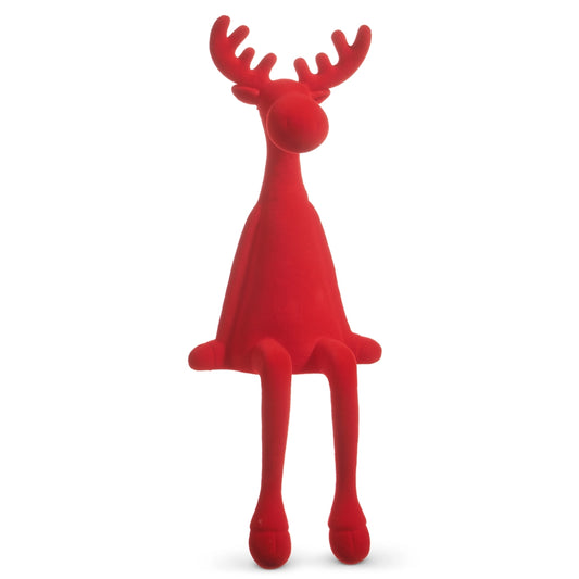 19" Red Flocked Sitting Moose