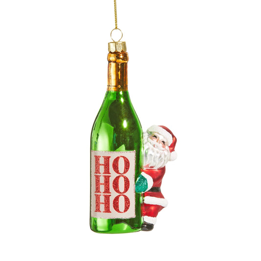 5.25" Bottled Christmas Cheer Glass  Ornament