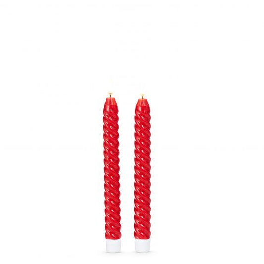 8.75" Red Twist Taper Candle