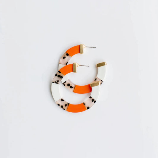 Melody Earrings | Orange + White