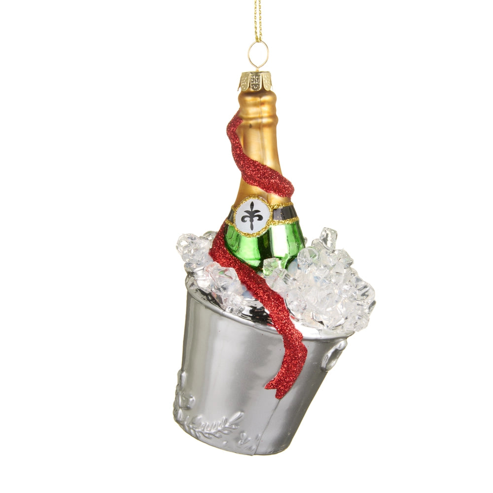 5" Champagne on Ice Ornament