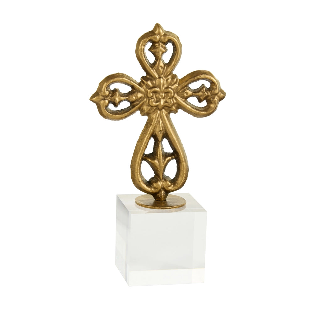 8" Antique Cross on Acrylic Base