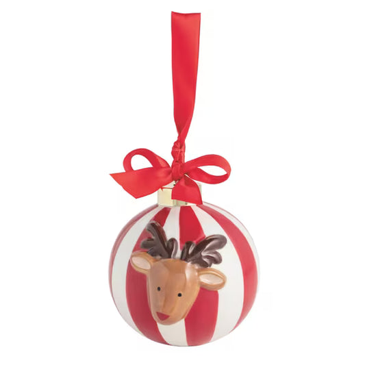 Reindeer Red Ball Ornament