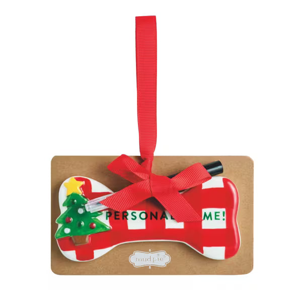 Christmas Tree Personalize Me Dog Bone Ornament Set