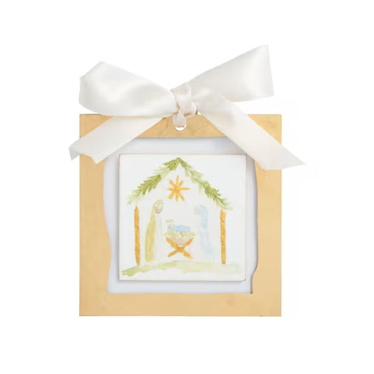 Gold Nativity Acrylic Ornament