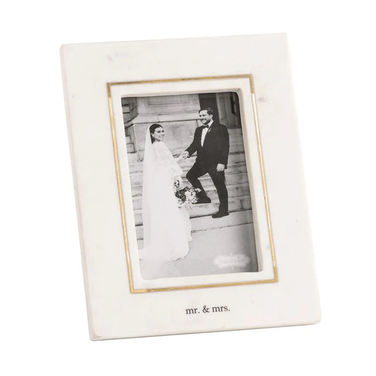 Mr. & Mrs. Gold Inlay Marble Frame