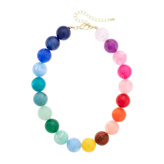 Mickey Gumball Beaded Necklace in Rainbow Multi