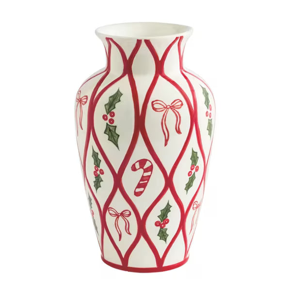 Christmas Painted Vase
