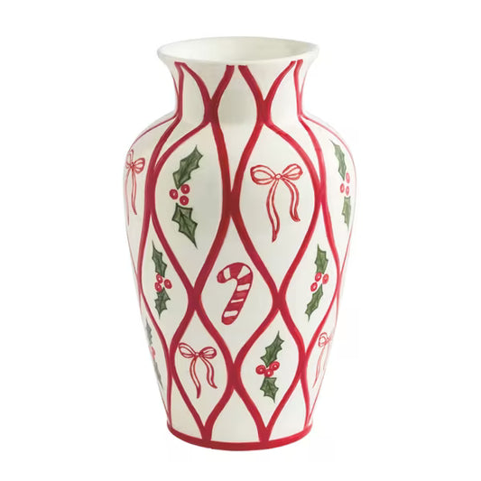 Christmas Painted Vase