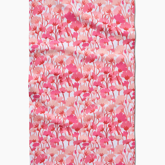 Pink Florals Tea Towel