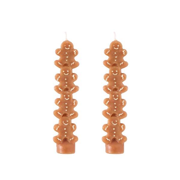 Gingerbread Mini Taper Candle Set of 2