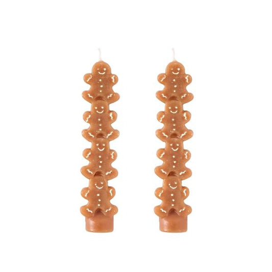 Gingerbread Mini Taper Candle Set of 2