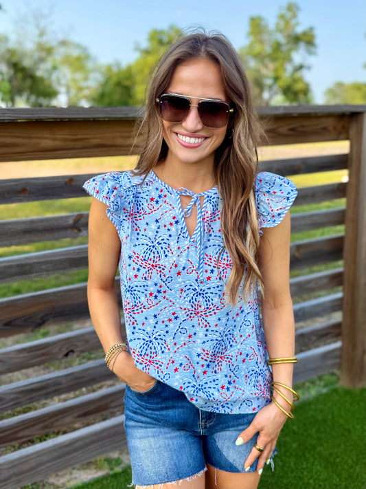 Lydia Top | Star Spangled Blue