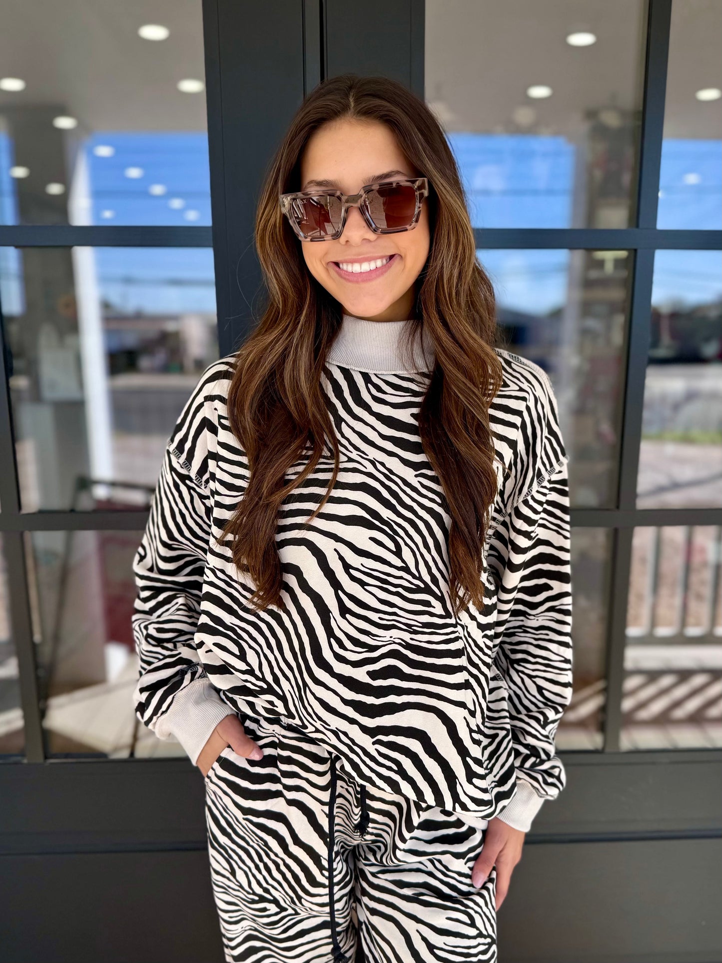 Ziggy Zebra Mockneck