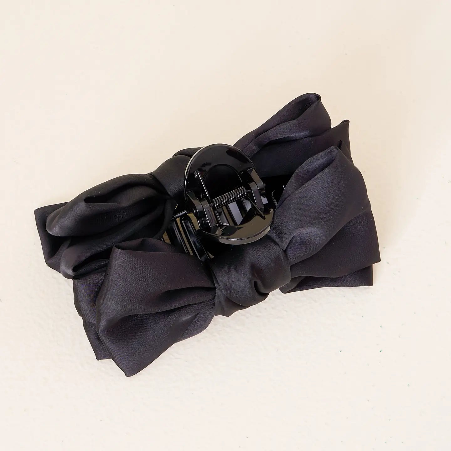 Satin Bow Claw Clip- Black