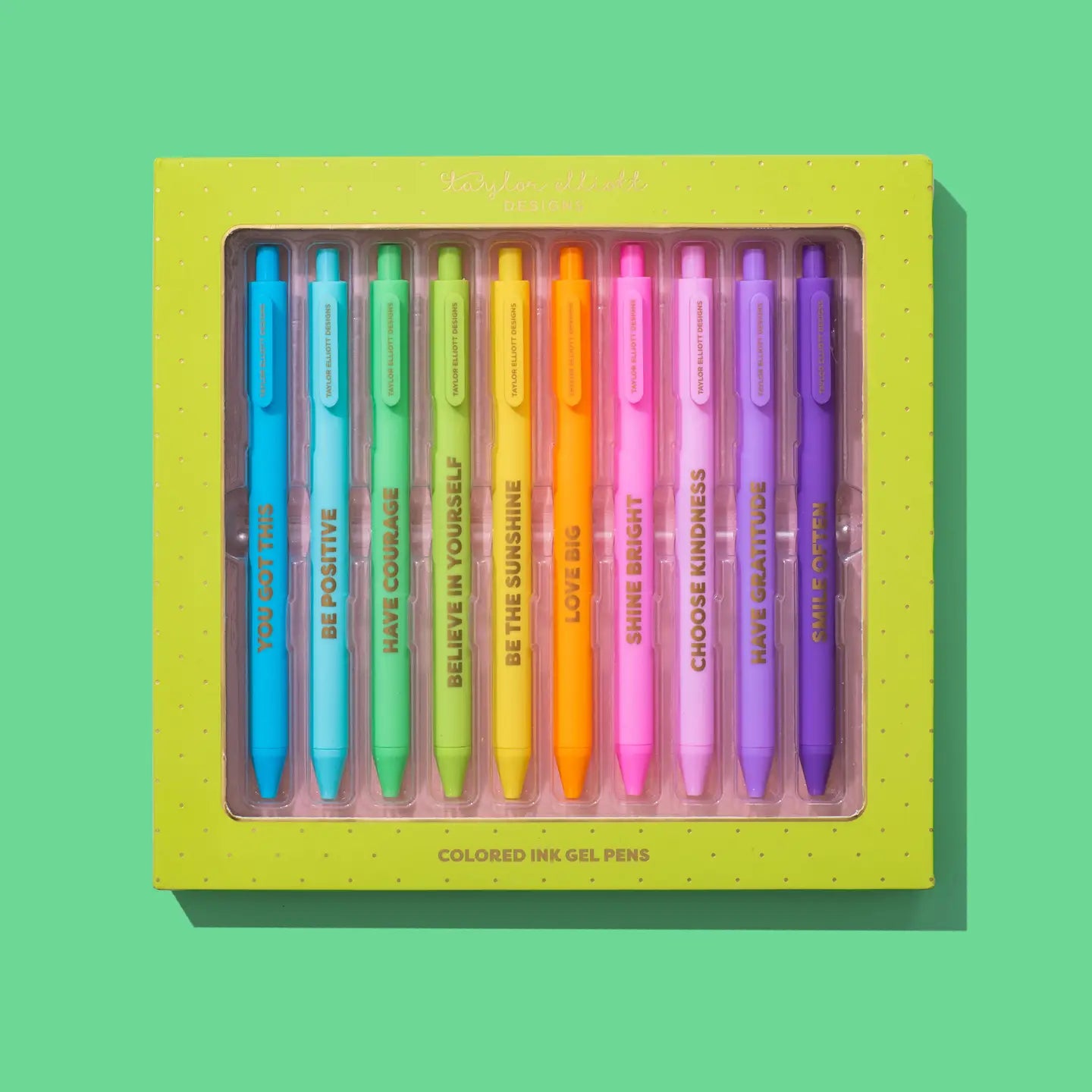 Gel Pen Set - Motivational - Asst Colors - 10 Piece Set