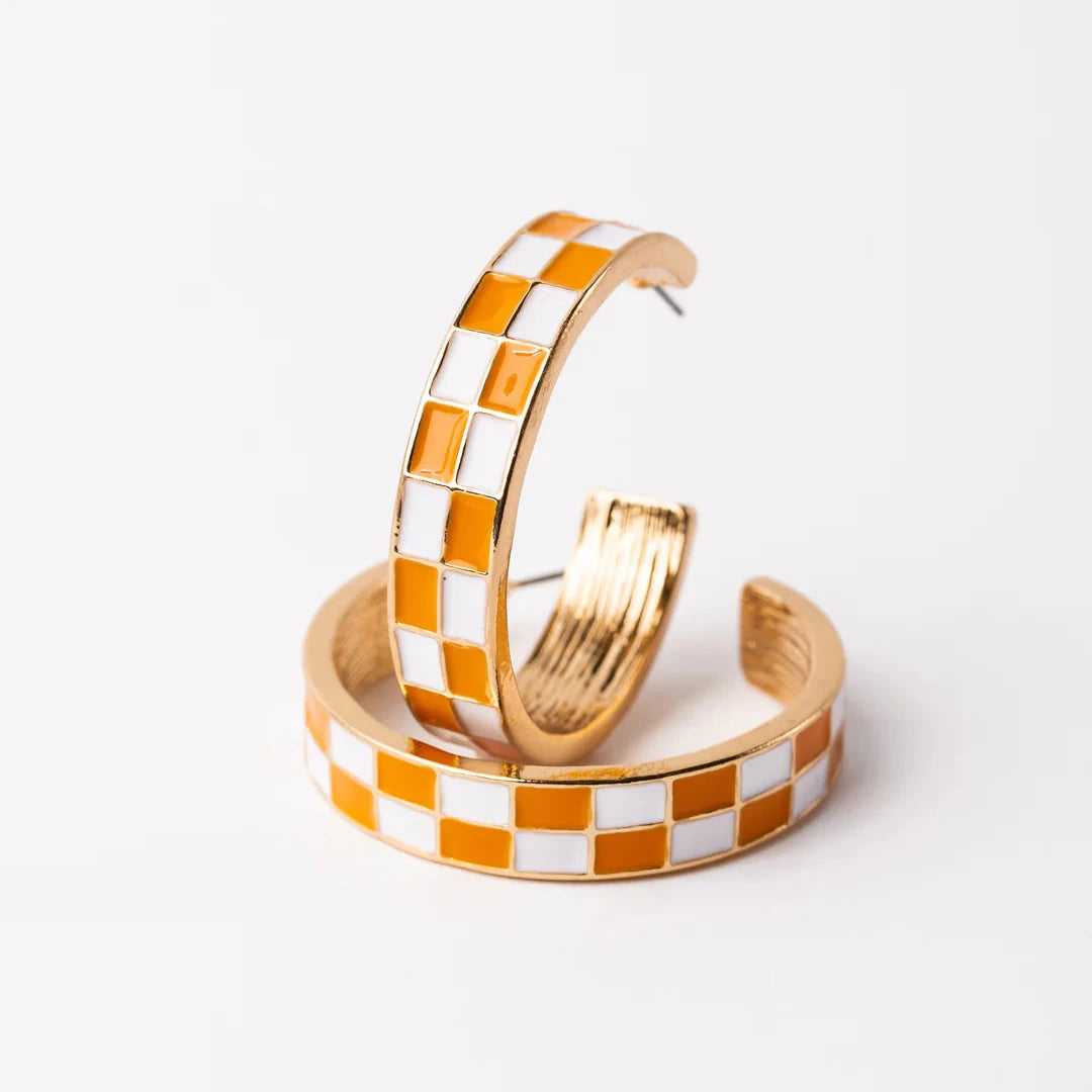 Sunny Earrings | Orange + White