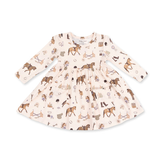 Pretty Equestrian I Twirly Long Sleeve Dress