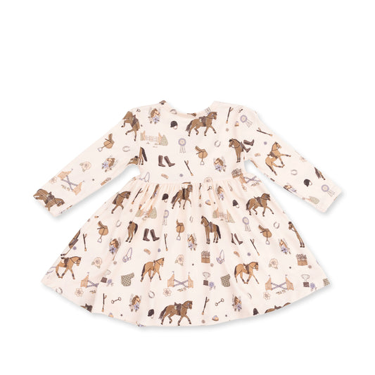 Pretty Equestrian I Twirly Long Sleeve Dress