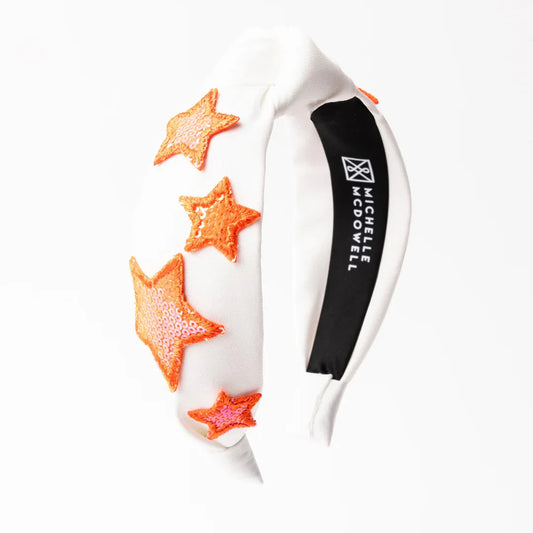 Emma Headband | Orange + White