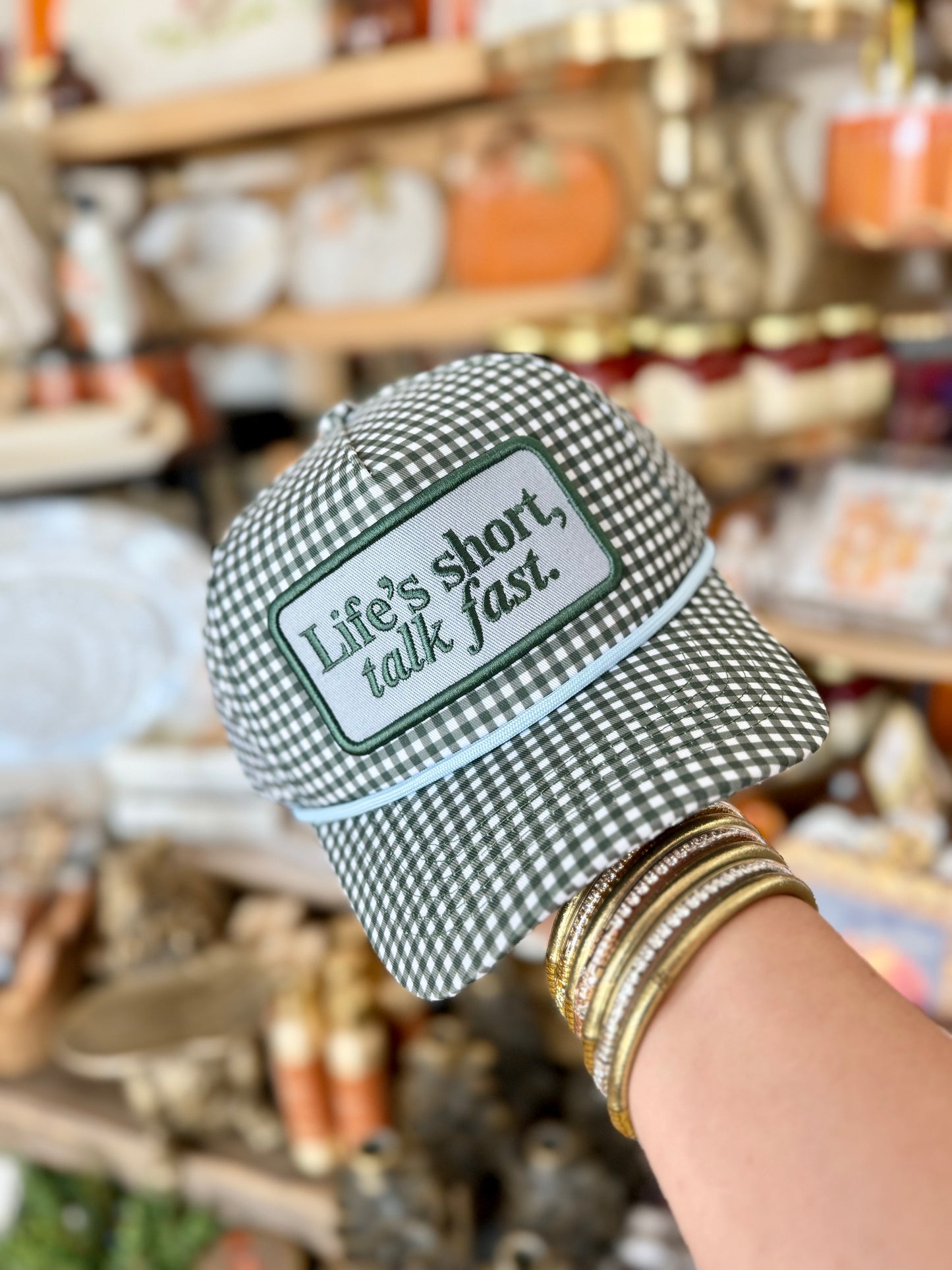 Life's short, talk fast. Hat