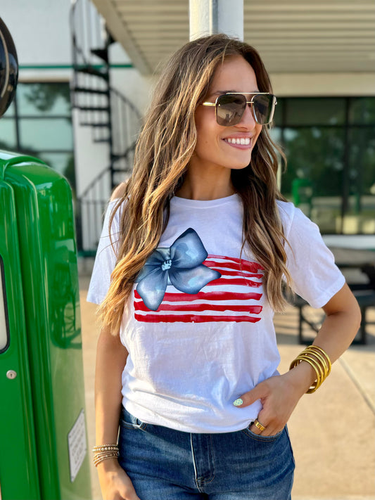 Flag with Bow Tee