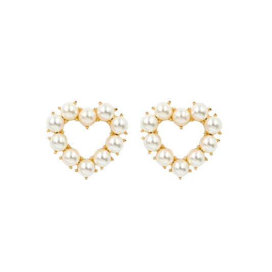 Pearl Heart Studs | Brianna Cannon