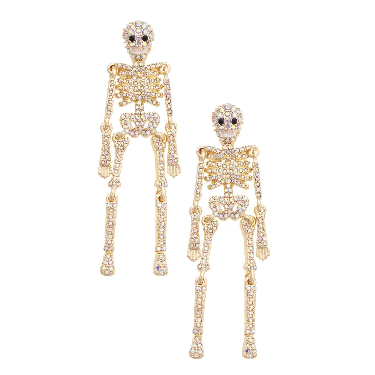 Spooky Pave Skeleton Earrings