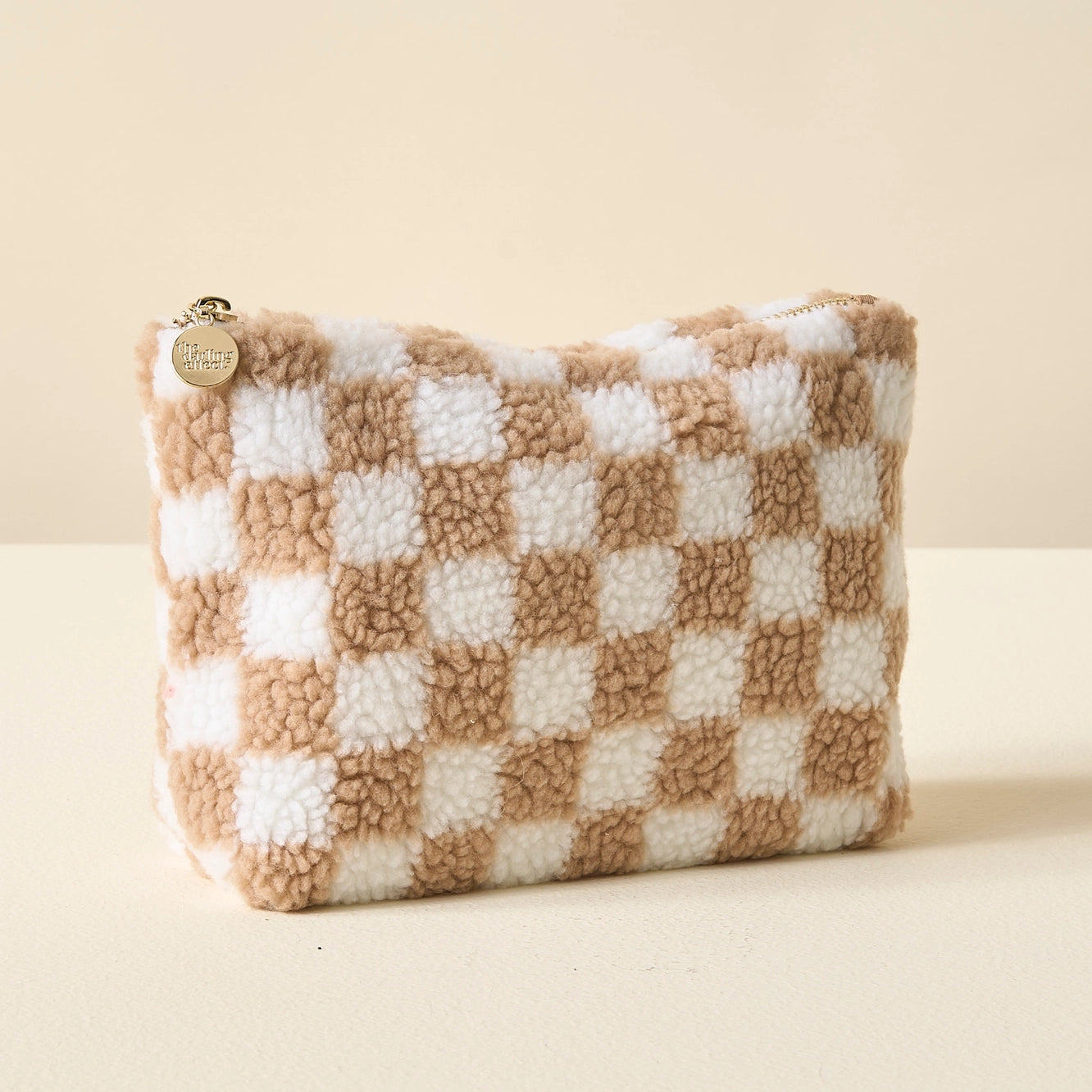 Teddy Pouch | Check Tan