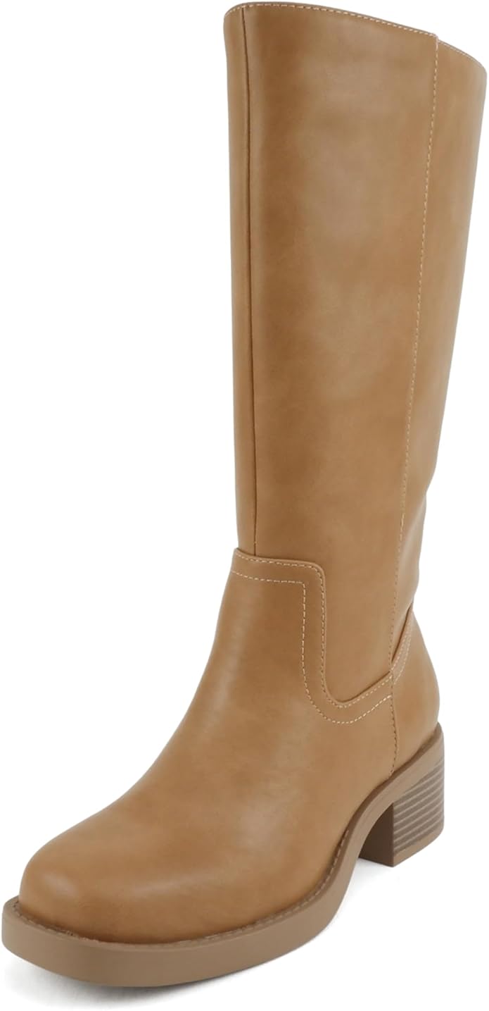 Belvin | Women Square Toe Platform Mid-Calf Boot